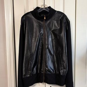 Versace men’s leather and wool jacket